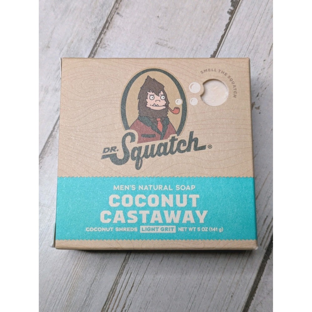 1 Bar DR. SQUATCH Men's All Natural Bar Soap - Coconut Castaway - 5oz